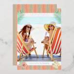 'Tis The Sea-sun Tropical Beach Summer Christmas<br><div class="desc">'Tis The Sea-sun Tropical Beach Summer Christmas Cards features your favourite photo surrounded by a fun beach themed frame of flip flops, palm leaves and flowers with a slightly retro vintage vibe. Personalise the fun modern hand lettered script typography by editing the text in the text box provided. PHOTO TIP:...</div>