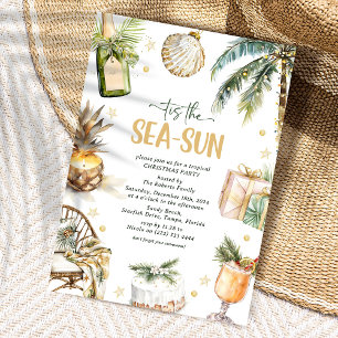 Tis the Sea-Sun Tropical Christmas Party Invitation