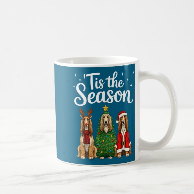 Tis The Season Afghan Hound Christmas Santa Dog Lo Coffee Mug (Right)