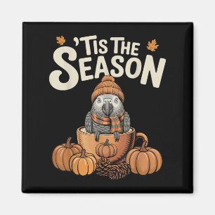 Tis The Season African G Parrot Fall Coffee Pumpki Magnet