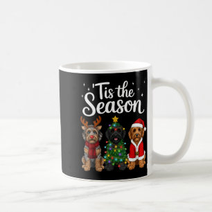 Tis The Season Aussiedoodle Christmas Santa Dog Lo Coffee Mug