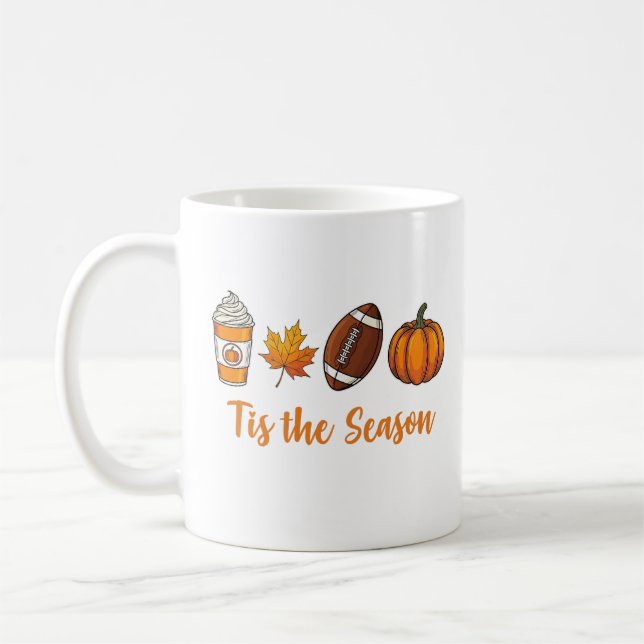 Tis the Season Autumn Football Coffee Mug (Left)