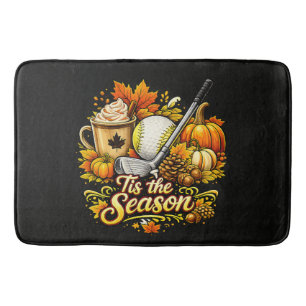 Tis The Season Autumn Golf Pumpkin Spice Coffee Bath Mat