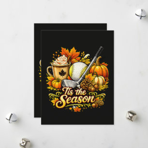 Tis The Season Autumn Golf Pumpkin Spice Coffee Holiday Card