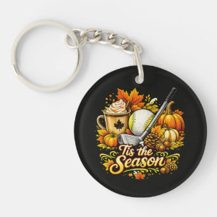 Tis The Season Autumn Golf Pumpkin Spice Coffee Key Ring