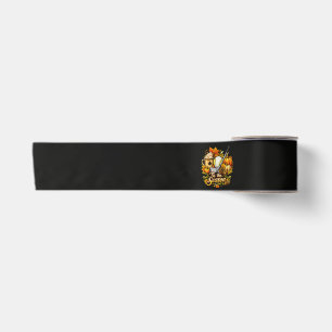 Tis The Season Autumn Golf Pumpkin Spice Coffee Satin Ribbon