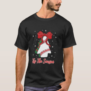 Tis The Season Baseball Christmas Tree Cake Coquet T-Shirt