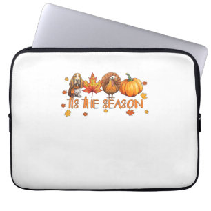 Tis The Season Basset Hound Dog Fall Thanksgiving Laptop Sleeve