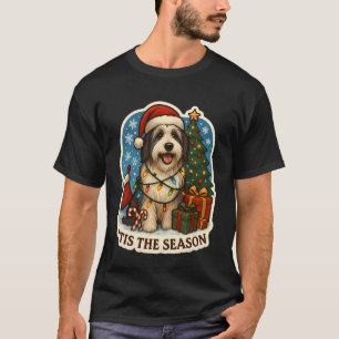 Tis The Season Bearded Collie Dog Merry Christmas  T-Shirt