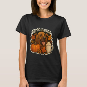 Tis The Season Bloodhound Dog Fall Autumn Pumpkin T-Shirt