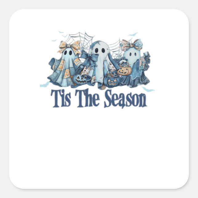 Tis The Season Boo Couquette Halloween Spooky Seas Square Sticker (Front)