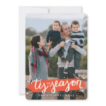Tis the Season Brush Stroke Holiday Photo Card