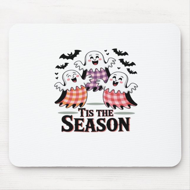 Tis The Season Chequered Halloween Mouse Pad (Front)
