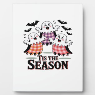 Tis The Season Chequered Halloween Plaque