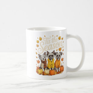 Tis The Season Chinese Crested Dog Fall Autumn Pum Coffee Mug