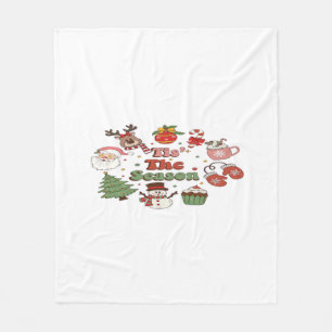 Tis The Season Christmas Acrylic Block Fleece Blanket