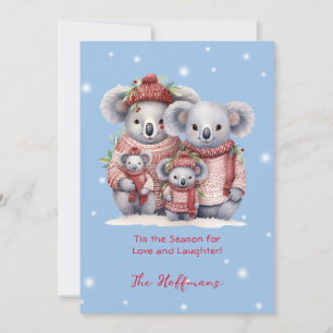 Tis The Season Christmas Animals Koala Bears Cute Holiday Card