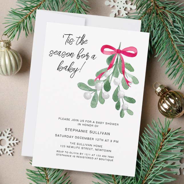 Tis The Season Christmas Baby Shower Invitation (Creator Uploaded)