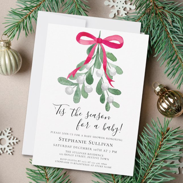 'Tis The Season Christmas Baby Shower Invitation (Creator Uploaded)