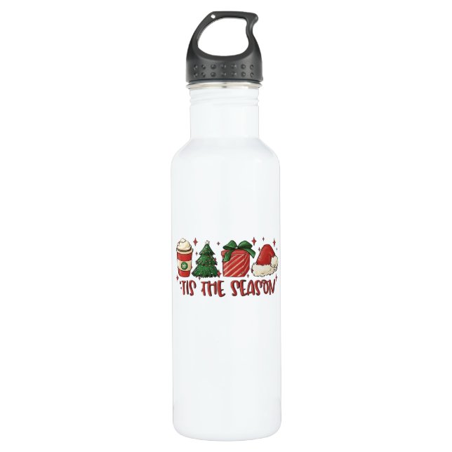 Tis The Season Christmas Coffee Funny Holiday Love 710 Ml Water Bottle (Front)