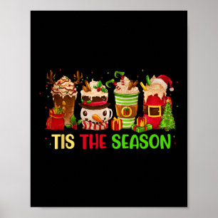 tis the season christmas coffee santa claus xmas f poster