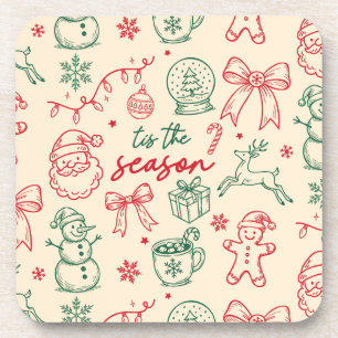 Tis the Season - Christmas Doodle Coaster