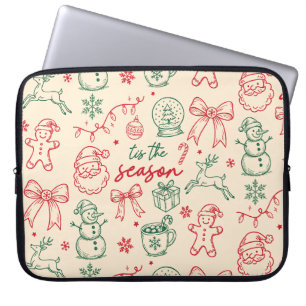 Tis the Season - Christmas Doodle Laptop Sleeve