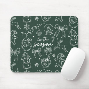 Tis the Season - Christmas Doodle Mouse Pad