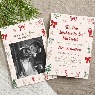 Tis the Season Christmas Engagement Party Invitation