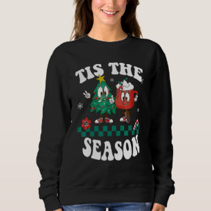 Tis The Season Christmas Hot Chocolate Pine Tree Sweatshirt