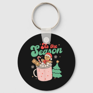 Tis The Season Christmas Hot Cocoa Gingerbread Coo Key Ring