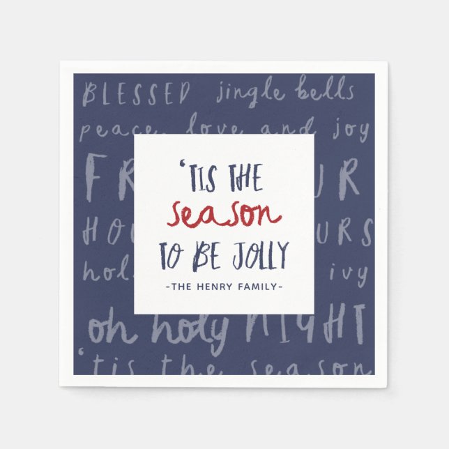 'Tis the season Christmas party Napkin (Front)