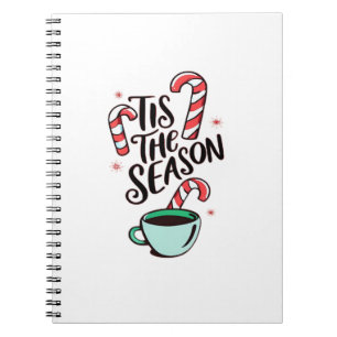 Tis The Season Christmas Peppermint Hot Chocolate Notebook