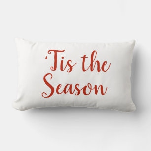 ‘Tis the Season Christmas Red Holiday Lumbar Cushion