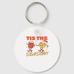 Tis The Season Christmas Retro Characters Key Ring