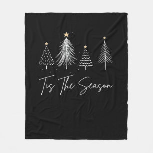 Tis The Season Christmas Retro Classic Fleece Blanket
