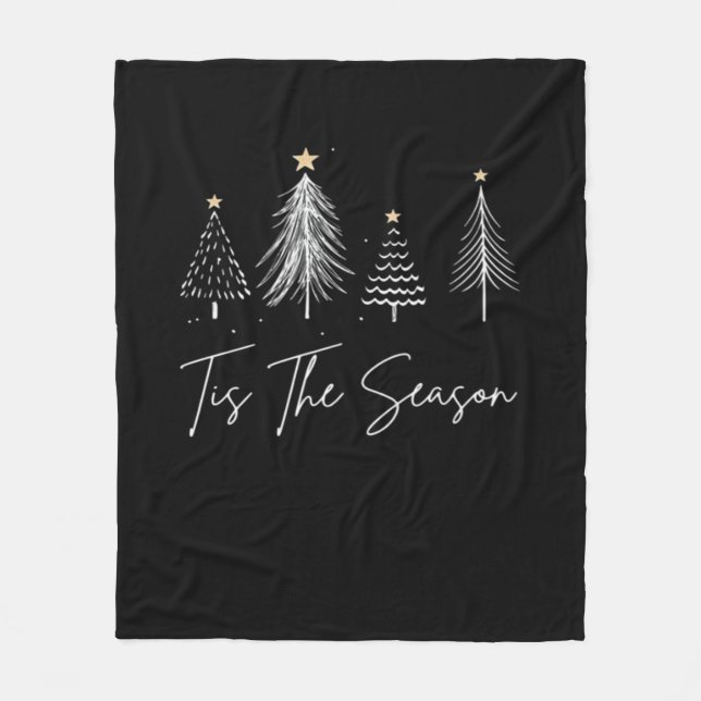 Tis The Season Christmas Retro Classic Fleece Blanket (Front)