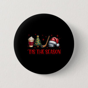 Tis The Season Christmas Santa Coffee Xmas Tree Ic 6 Cm Round Badge