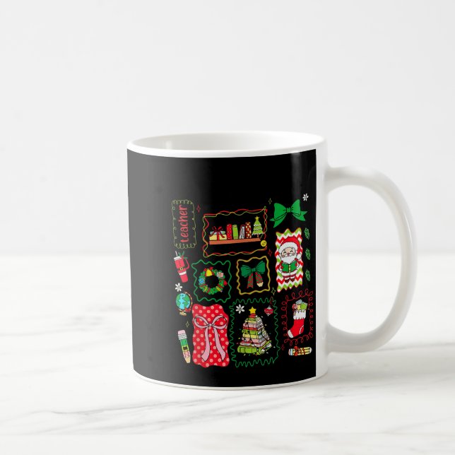 Tis The Season Christmas Santa Snowman Xmastree Co Coffee Mug (Right)