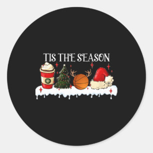 Tis The Season Christmas Sketll Coffee For Christm Classic Round Sticker