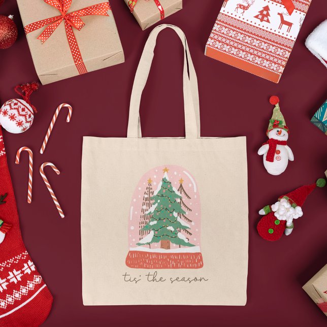 Tis The Season Christmas Snow Globe Holiday Tote Bag (Creator Uploaded)