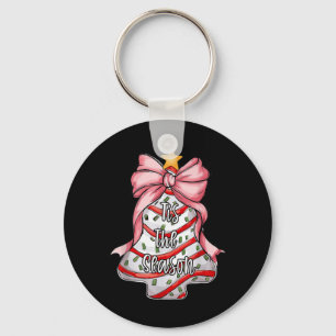 Tis The Season Christmas Tree Cakes Debbie Pink Co Key Ring