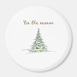 Tis The Season Christmas Tree Debbie Groovy Santa Magnet