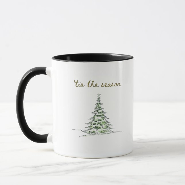 Tis The Season Christmas Tree Debbie Groovy Santa Mug (Left)