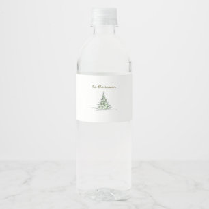 Tis The Season Christmas Tree Debbie Groovy Santa Water Bottle Label