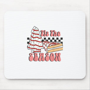 Tis The Season Christmas Tree Groovy Retro Debbie  Mouse Pad