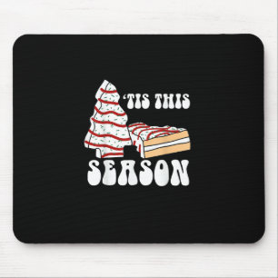 Tis The Season Christmas Tree Groovy Retro Vintage Mouse Pad