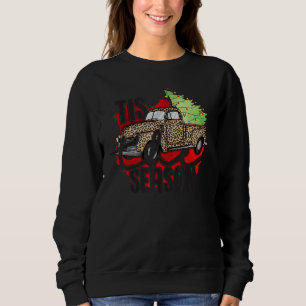 Tis The Season Christmas Tree Lights on Leopard Tr Sweatshirt