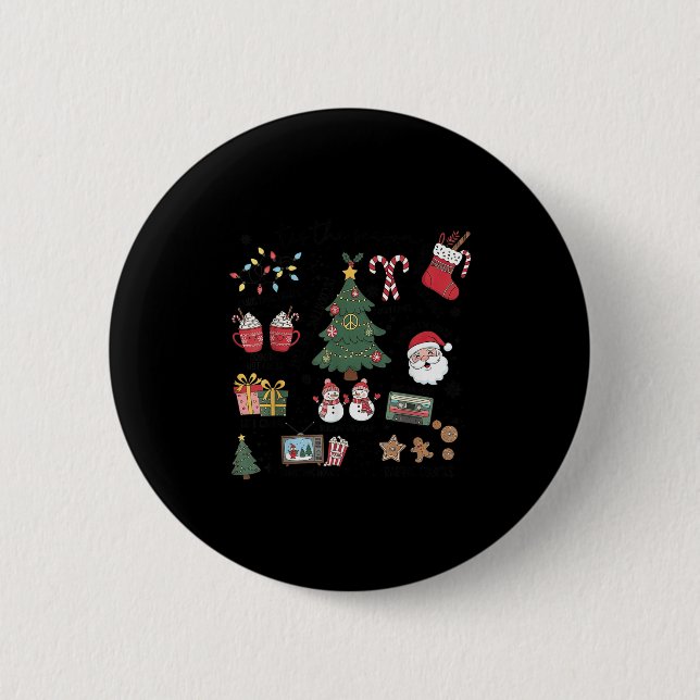 Tis The Season Christmas Tree Santa Claus Baking C 6 Cm Round Badge (Front)