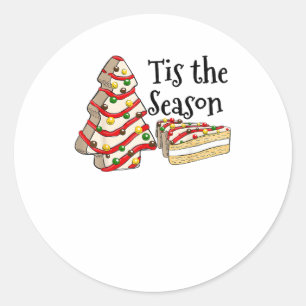 Tis The Season Christmas Tree Vintage Christmas Co Classic Round Sticker
